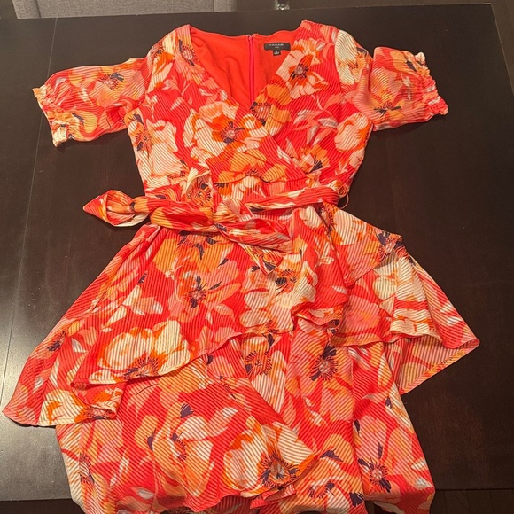 Tahari ASL Red Floral Dress - Picture 1 of 6
